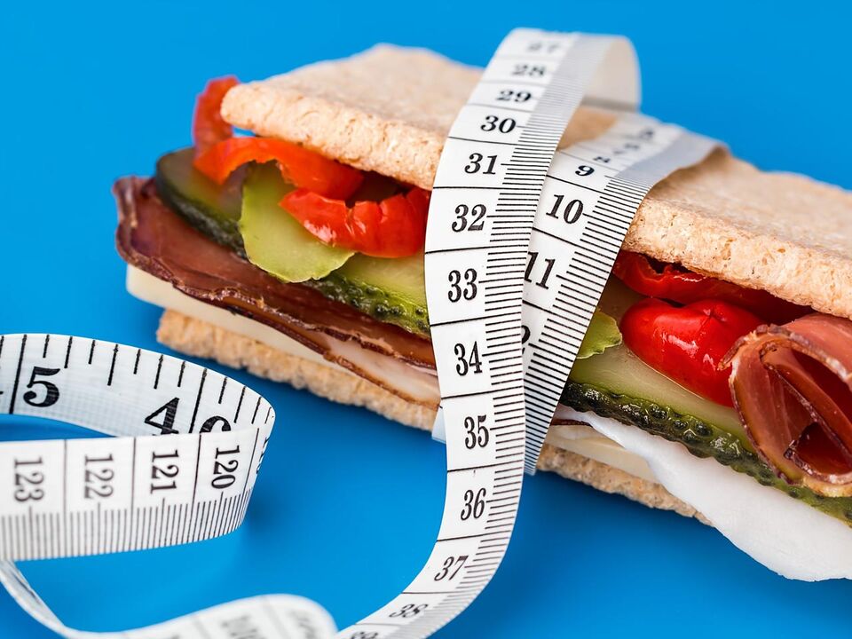 sandwic dan sentimeter untuk diet 6 kelopak